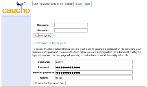 create admin password